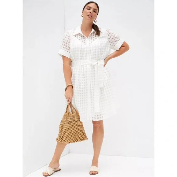 Anthropologie Windowpane Mini Dress - NWT - XL - Picture 6 of 15